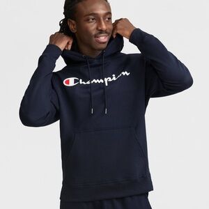 Champion Pullover Fleece Hoodie Black Size S